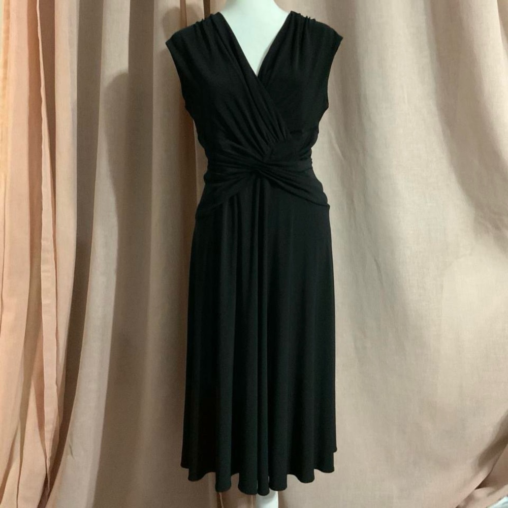 Evan Picone Front Twist Midi Dress